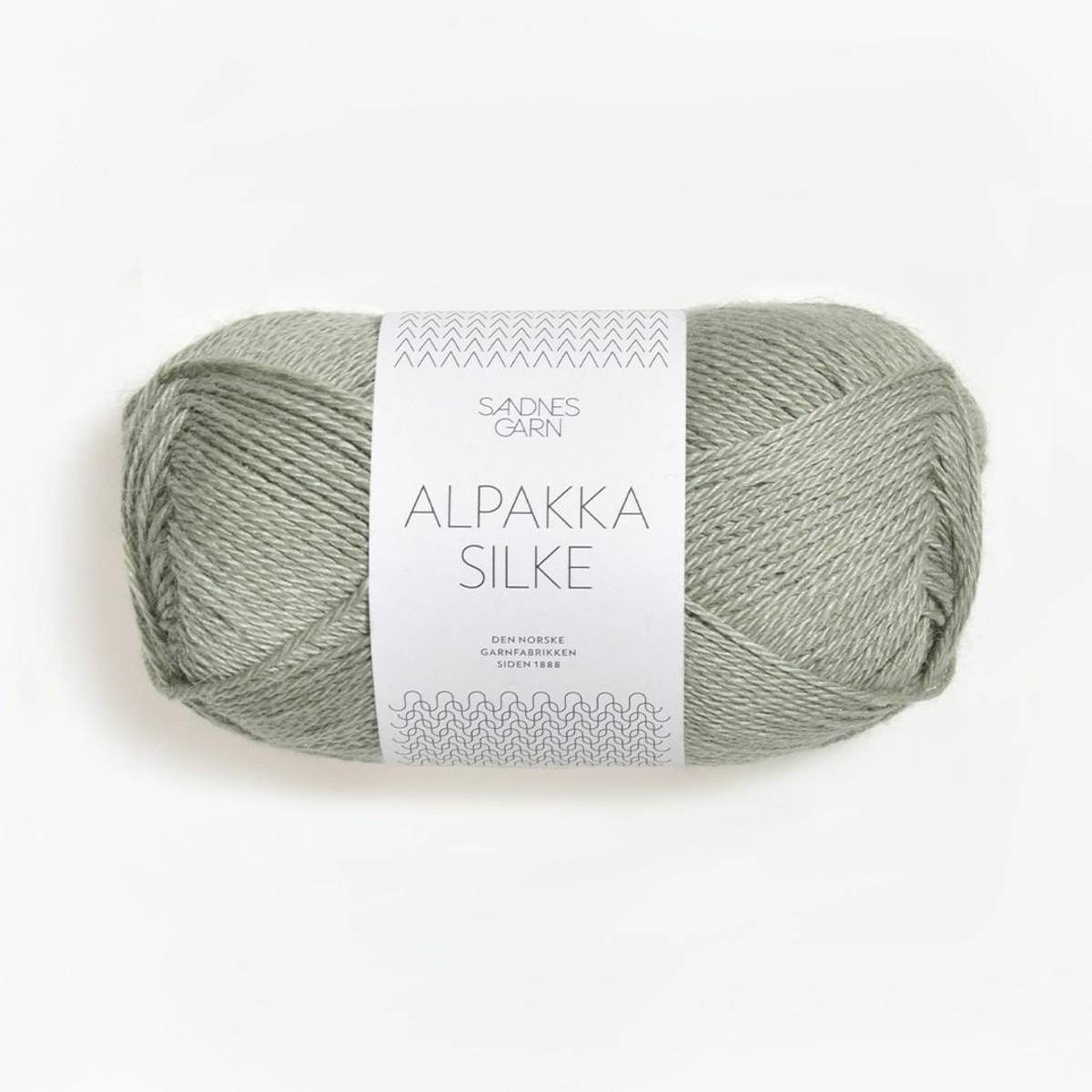 8521 Støvet Lys Grønn - Alpakka Silke 