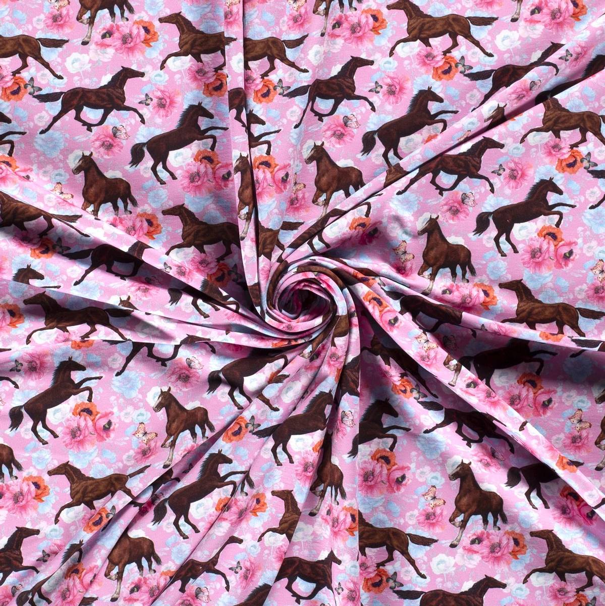 Hester og Blomster - French Terry