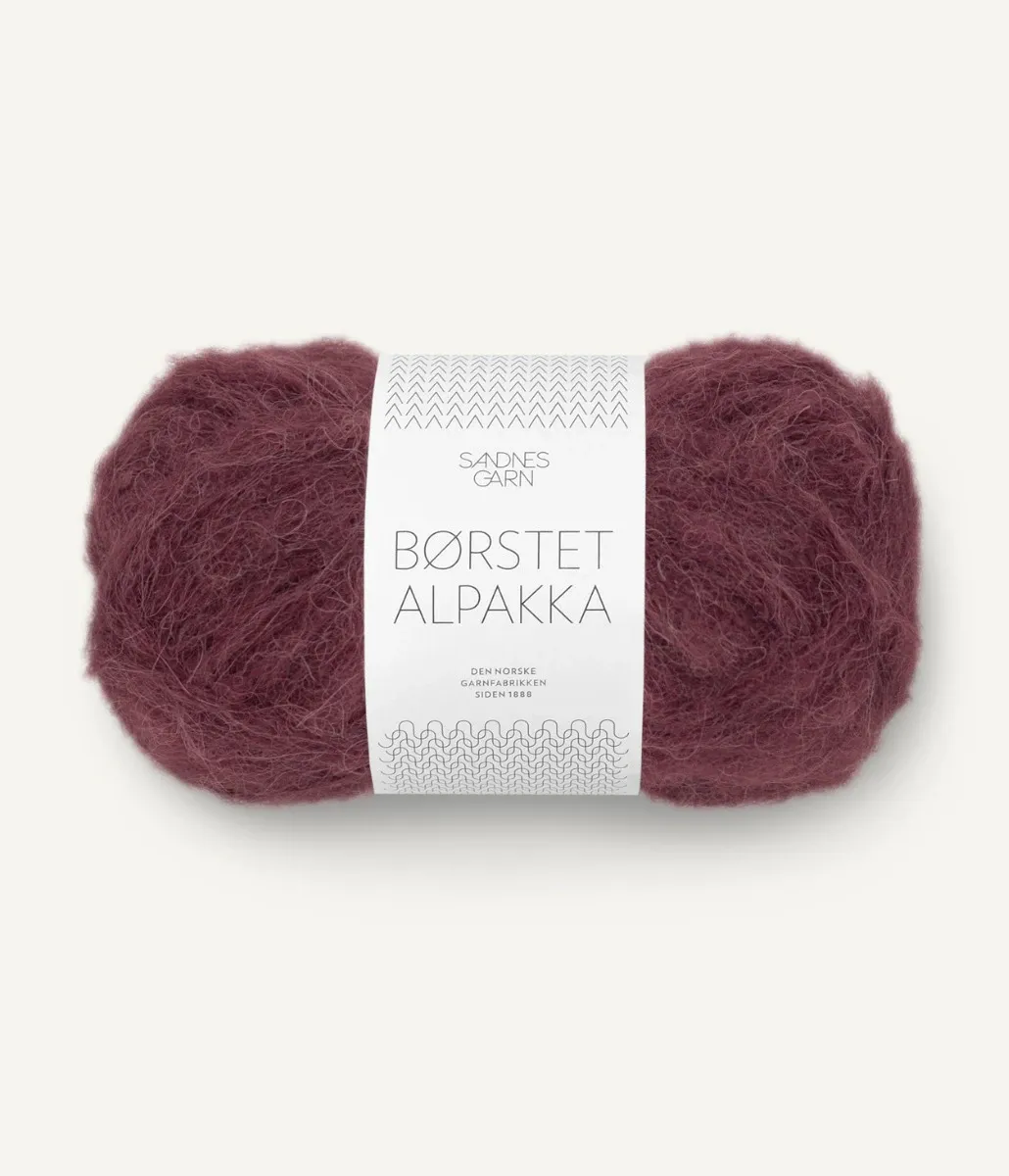 4372 Dyp Burgunder - Børstet Alpakka