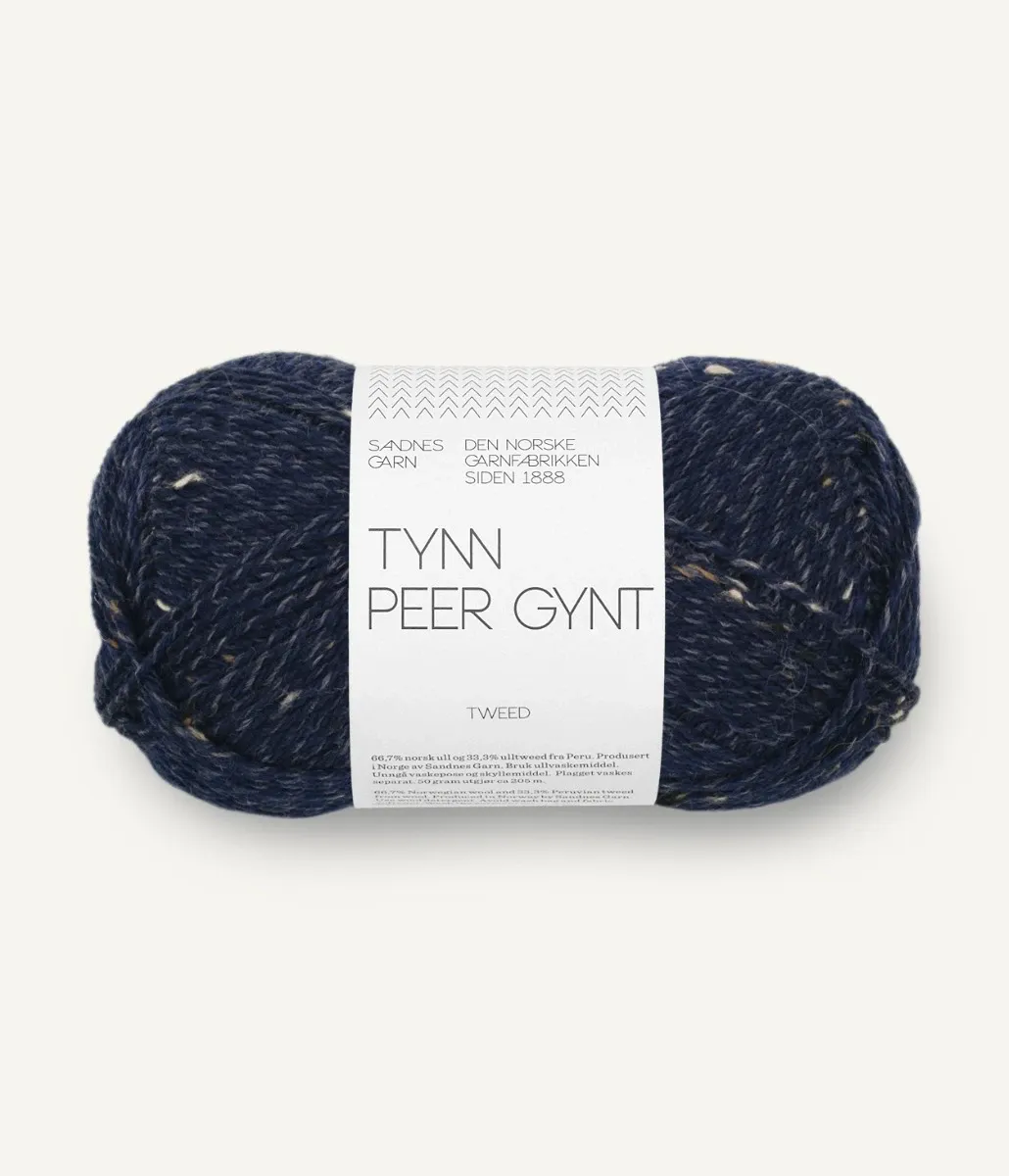 5585 Marineblå m/Natur Tweed - Tynn Peer Gynt